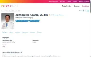 John David Adams, Jr., MD website