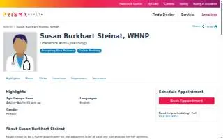Susan Burkhart Steinat, WHNP website