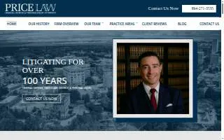 Price Law Firm of Greenville website