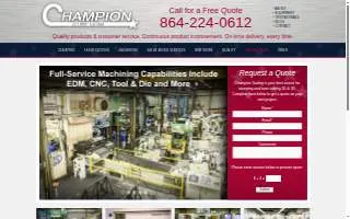 Champion Tooling & Machining website