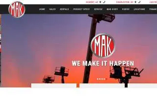 MAK Equipment Rentals & Sales Of Charleston website