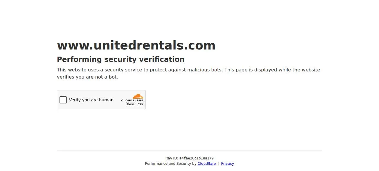 United Rentals of North Charleston website