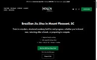Houzn Jiu Jitsu Academy website