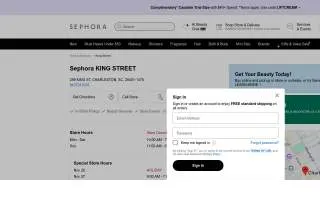 Sephora of Charleston website