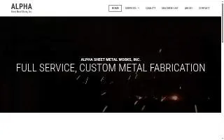 Alpha Sheet Metal Works website