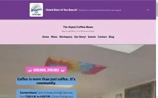 The Tie-Dyed Coffee Bean website