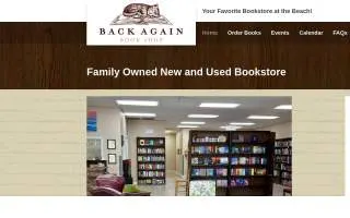Back Again Bookshop website