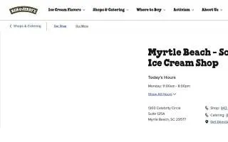 Ben & Jerry's of Myrtle Beach website