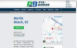 Pye-Barker Fire & Safety of Myrtle Beach website