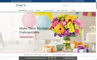 Tom's Florist website