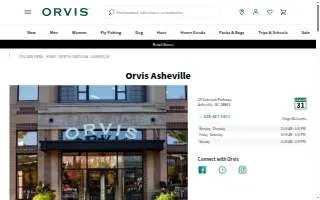 Orvis Asheville website