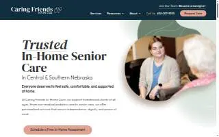 Caring Friends In-Home Care website