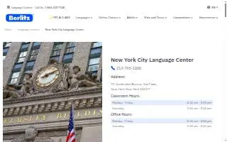 Berlitz New York City Language Center website