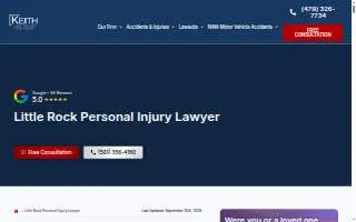 Keith Law Group: Little Rock Injury & Accident Lawyers website