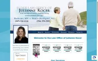 Elder Law Office of Julianne Kocer website