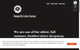 Raquette Lake Camps Inc website