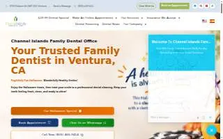 Channel Islands Family Dental Office of Ventura website