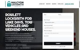 Halcyon Locksmith website