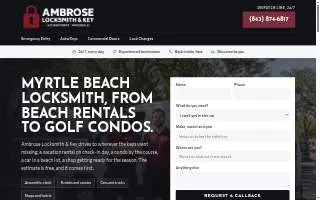 Ambrose Locksmith & Key website