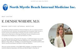 North Myrtle Beach Internal Medicine - Dr. Whidby