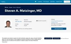 Steven Matzinger, MD website