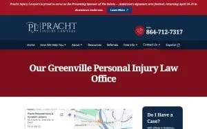 Pracht Personal Injury & Accident Lawyers of Greenville website