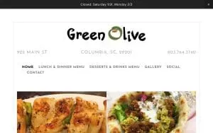 Green Olive Restaurant of Columbia website