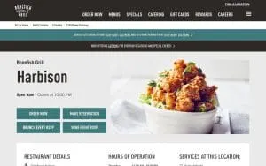 Bonefish Grill of Columbia website