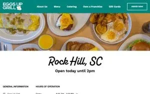 Eggs Up Grill of Rock Hill website