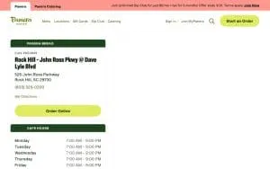Panera Bread of Rock Hill website