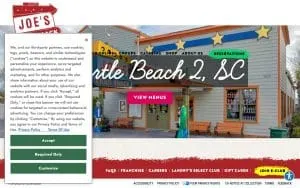 Joe's Crab Shack website
