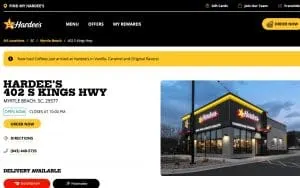 Hardee's of Myrtle Beach website