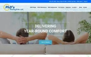 PhD´s Heating & Air, LLC website