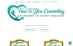 True To You Counseling website