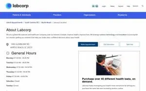 Labcorp of Myrtle Beach website