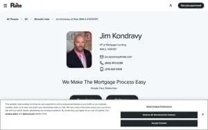 Jim Kondravy at Rate (NMLS #1439787) website