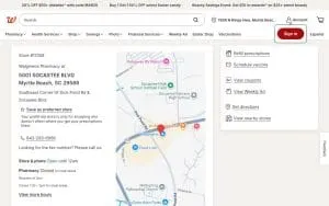 Walgreens Pharmacy of Myrtle Beach website