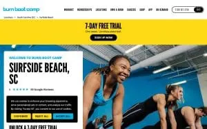 Burn Boot Camp of Surfside Beach website