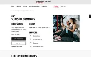 GNC of Surfside Beach website