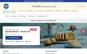 Nothing Bundt Cakes of Myrtle Beach website