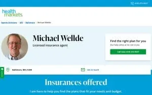 HealthMarkets Insurance - Michael Wellde website