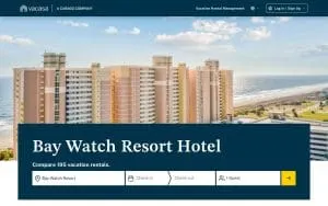 Baywatch Resort in North Myrtle Beach by Vacasa website