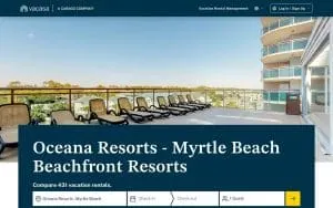 Oceana Resorts in North Myrtle Beach by Vacasa website