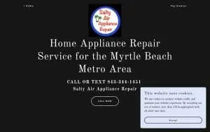 Salty Air Appliance Repair of Murrells Inlet website