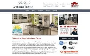 Bobby's Appliance Center Inc website