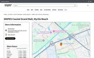 Snipes of Myrtle Beach website
