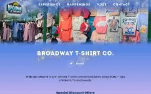 Broadway T-Shirt Co. website