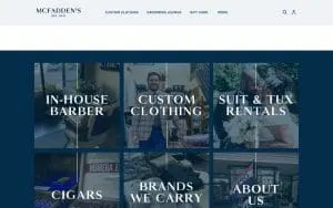 McFadden's Mens Shop website