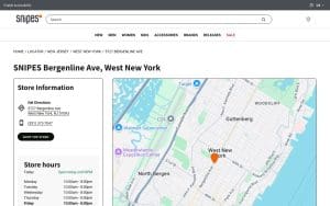 Snipes of West New York website