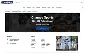 Champs Sports of Brooklyn website